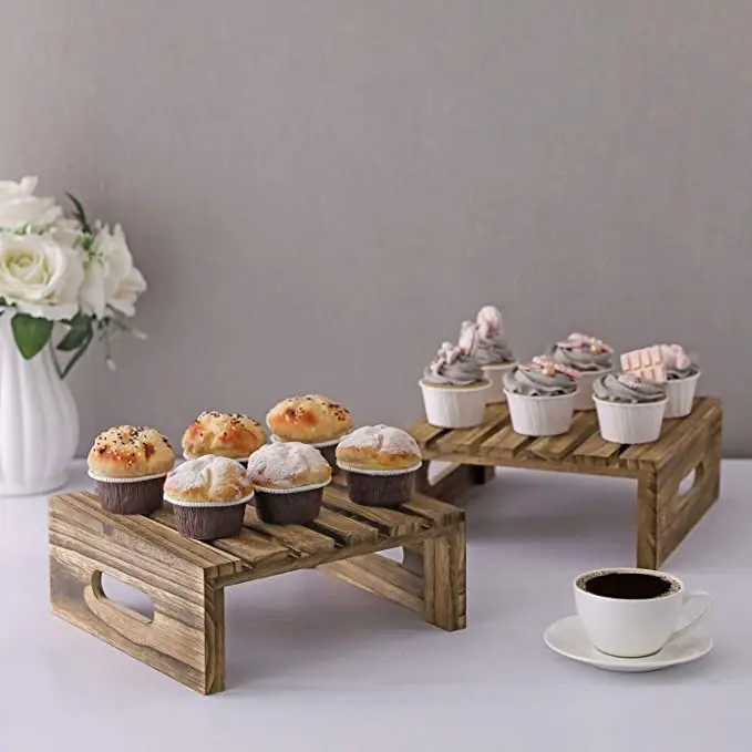 Hotel Restaurant Wooden Food Display Shelf Buffet Supplies for Buffet Catering Display