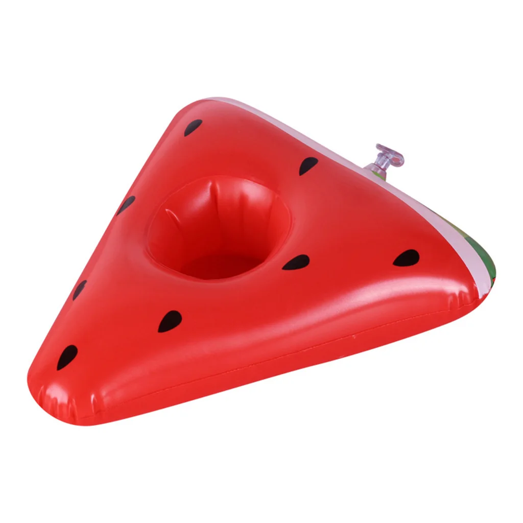 custom summer party bucket PVC triangle watermelon pizza  floating cup drink wine bottle holder inflatable swimming pool toys