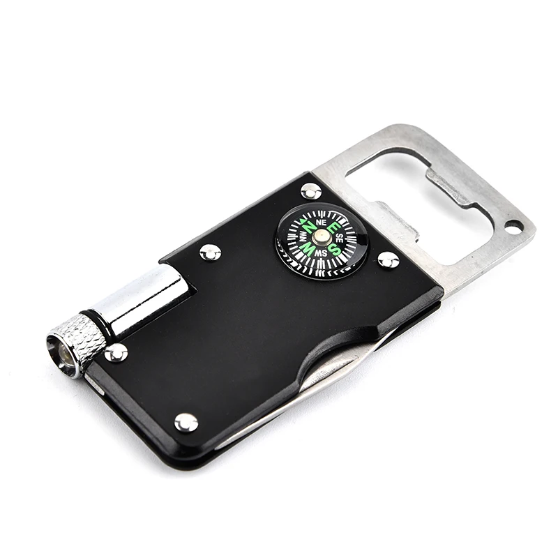 Jiayang  LED Flashlight Travel Compass Bottle Opener  Multifunctional Pocket Knife With Bottle Opener