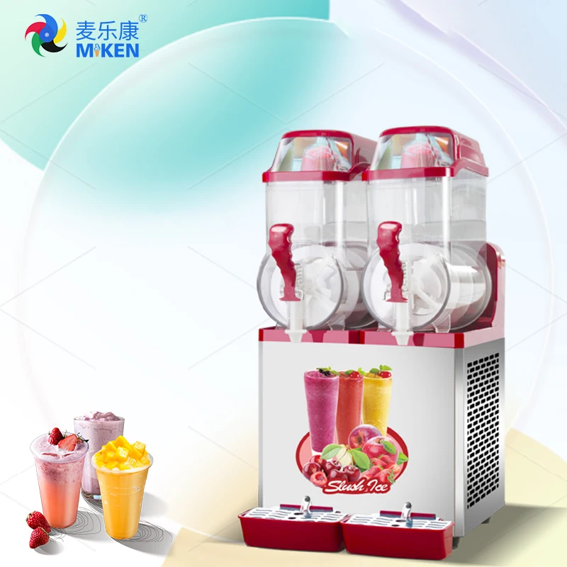MK-SM212  red beautiful easy-use automatic  juice freezer smoothie wholesale 2 Tank slush machine for restaurant