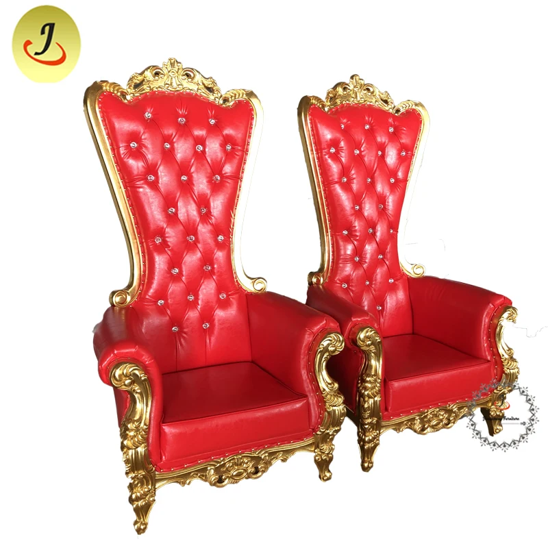 JC-K01 Modern style fashion design golden red color  Wedding king chair throne chair
