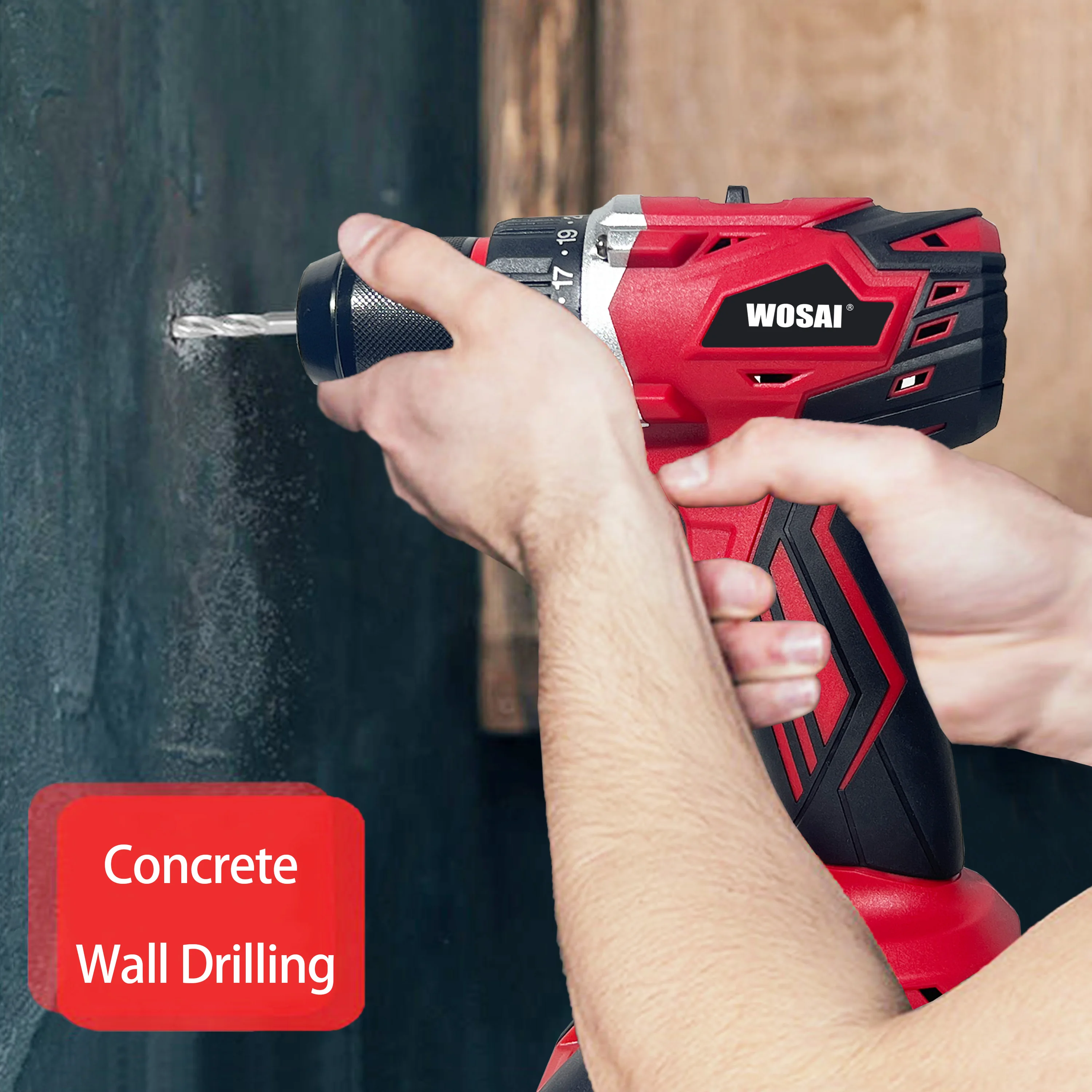 20V Various Speed Wireless Screwdriver Rechargeable Electric Portable Cordless Drill Kit with LED Light