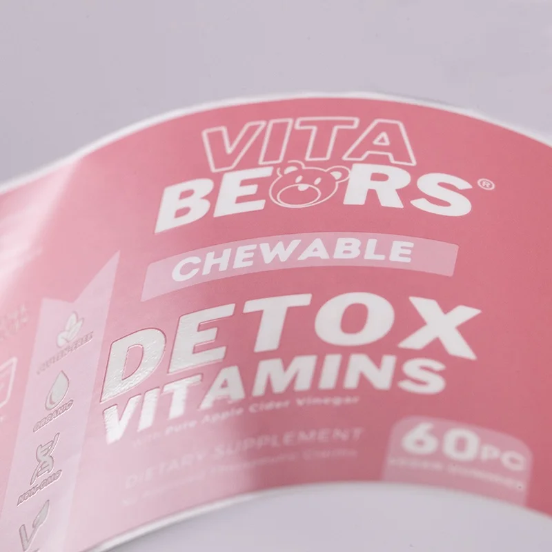 custom printing healthy pharmaceutical product spot uv bottle sticker , roll matte nutritional supplement labels