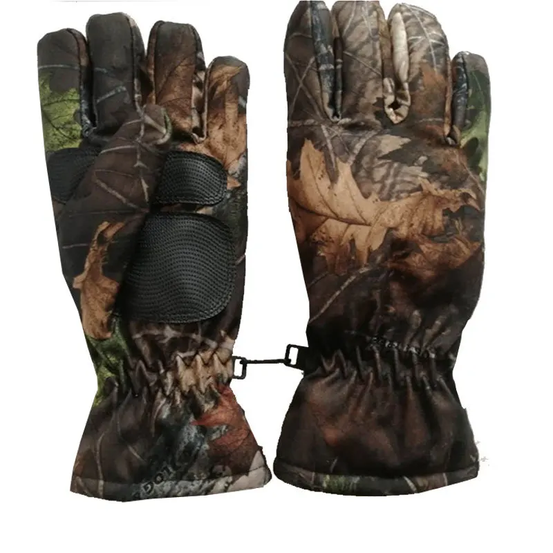 Fashion Camouflage Nylon Winter Warm Plush Motorcycle Riding Ski Gloves Hunting Gloves