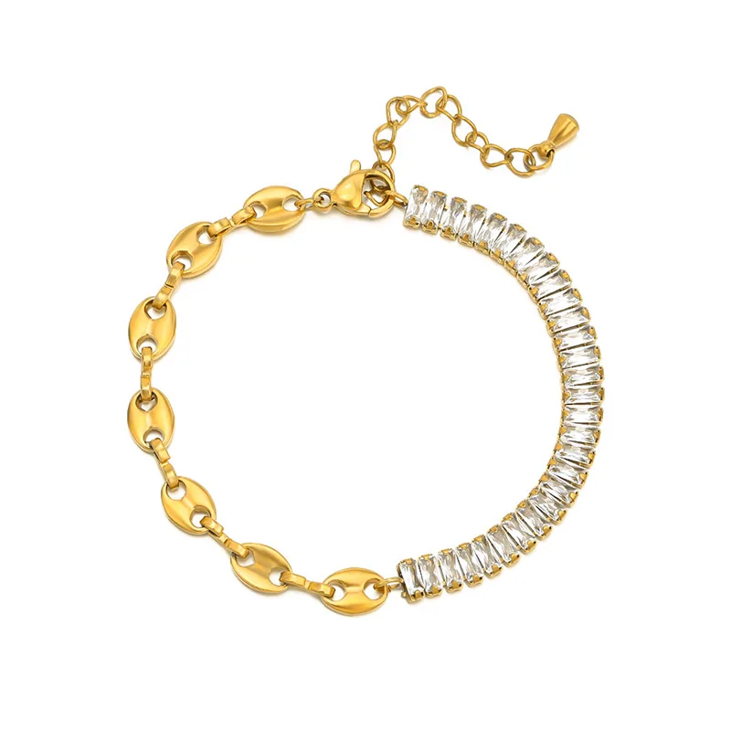 Pig Nose Chain And Tennis Ball Stainless Steel Minimalist Variety New Gold Bracelet Design Zircon Party Pop It Bracelets