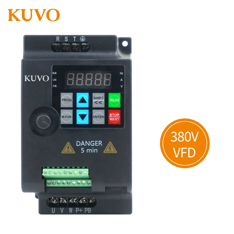 380V Three Phase Input 380V 2.2kw 3HP Mini VFD Variable Frequency Drive Inverter for Motor Speed Control