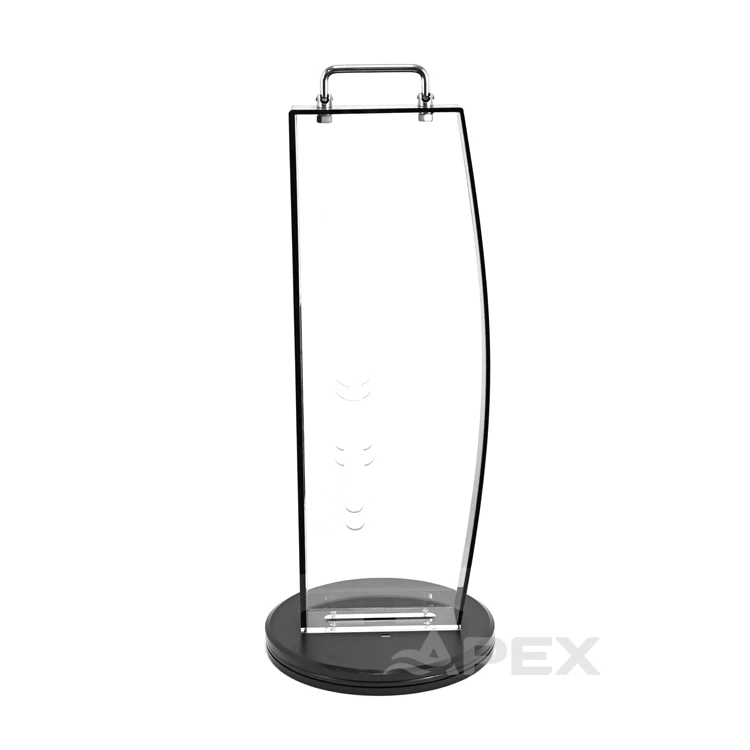APEX Custom Logo Transparent Counter Top Acrylic Display Stand 360 Rotating Smart Door Lock Display Stand