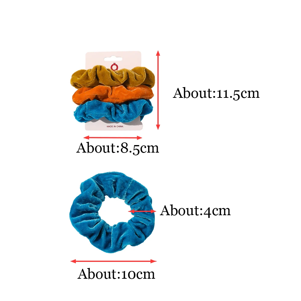 3Pcs/Set solid color pleuche hair ring Korean girls buns scrunchy hair band Fashion curly soft children hair ties accessories