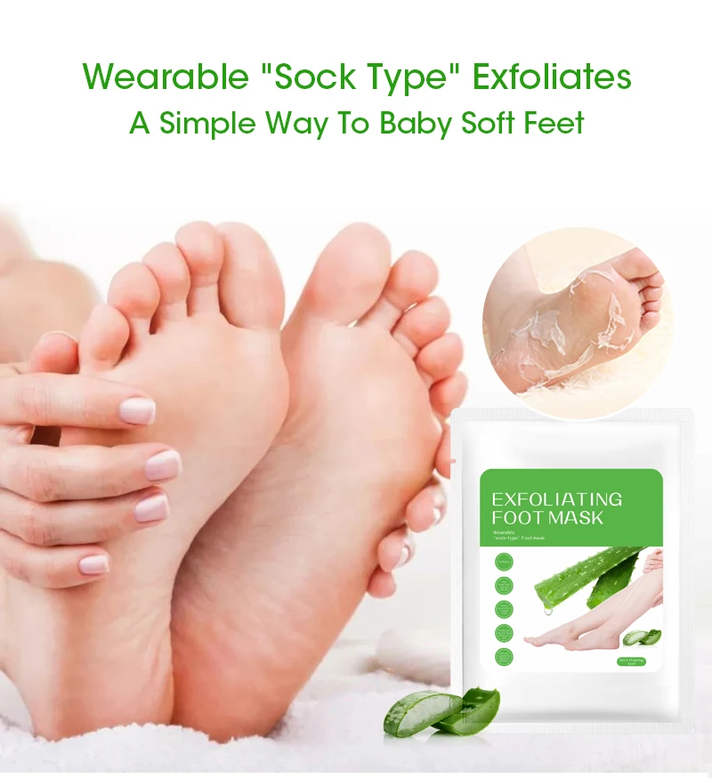 Private Brand Aloe Vera Foot Mask Exfoliating  Whitening Moisturizing Foot Care Support customized logo