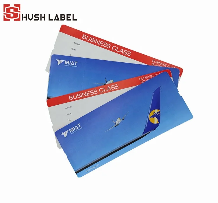 Hot Selling Airline Flight Ticket Printing Airline Boarding Pass MOQ1000pcs