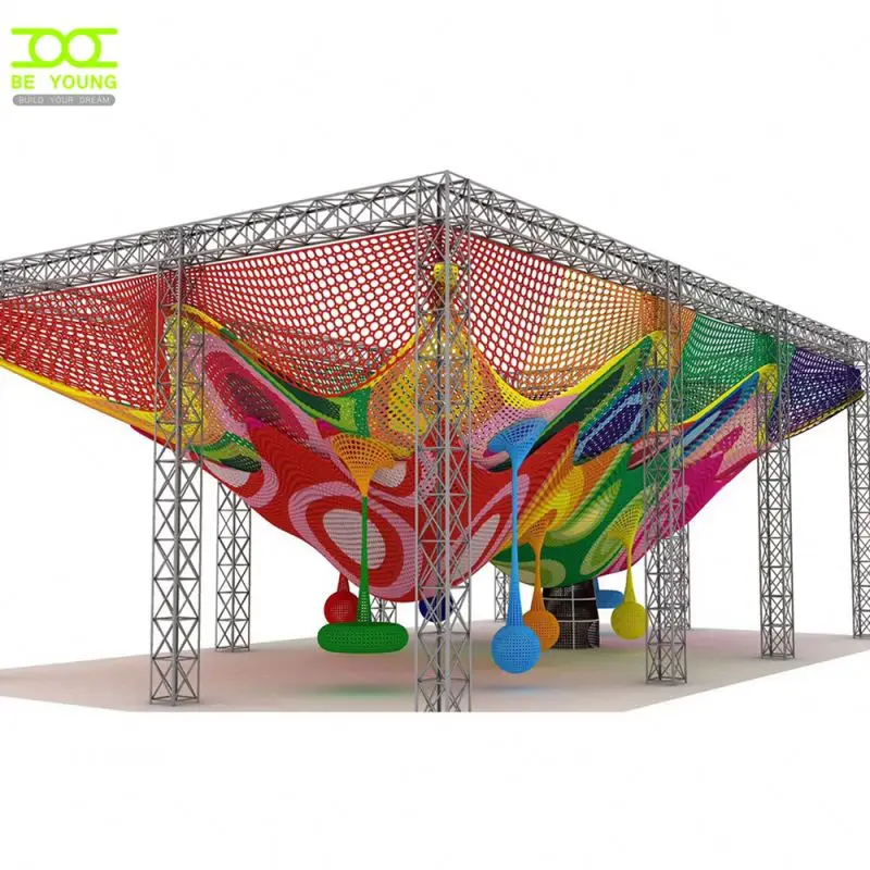 Tunnel Nets Outdoor Crocheted Equipment Commercial Rope Netting For Cargo Kids Climbing Indoor Ropes Playground Rainbow Net