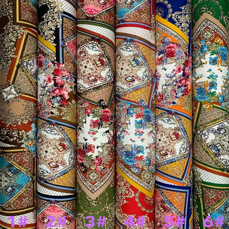 Hawaiian Poplin Colorful Floral Customized Italian Digital Printed Rayon Fabric