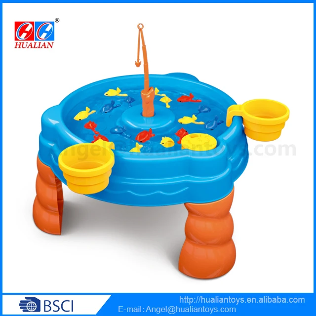 Children Funny Fishing Pole Water Table Fishing Table Game Floating Plastic Fish Toys For Toddler Bath Toys