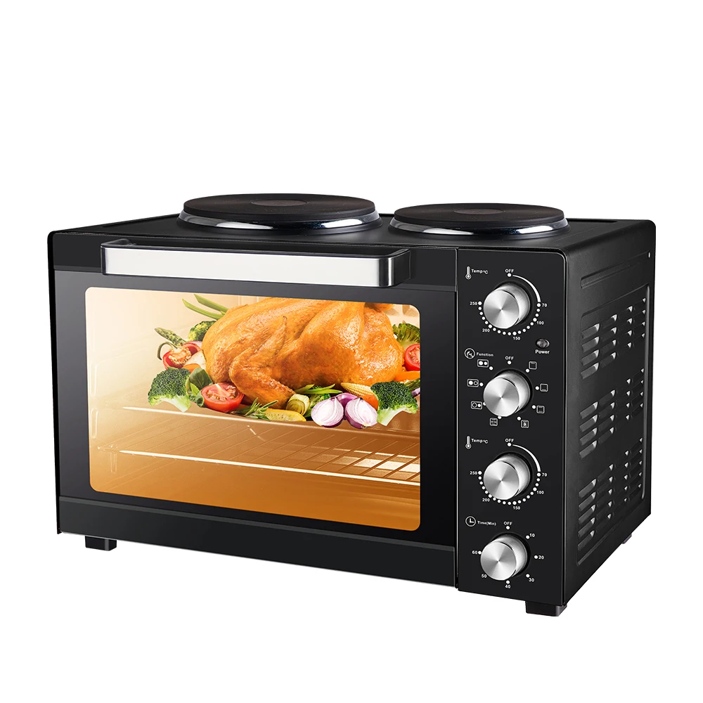 Best Price Customization Toaster Ovens For Bake 45L Multifunction Electric Pizza Oven With Two Hot Plate