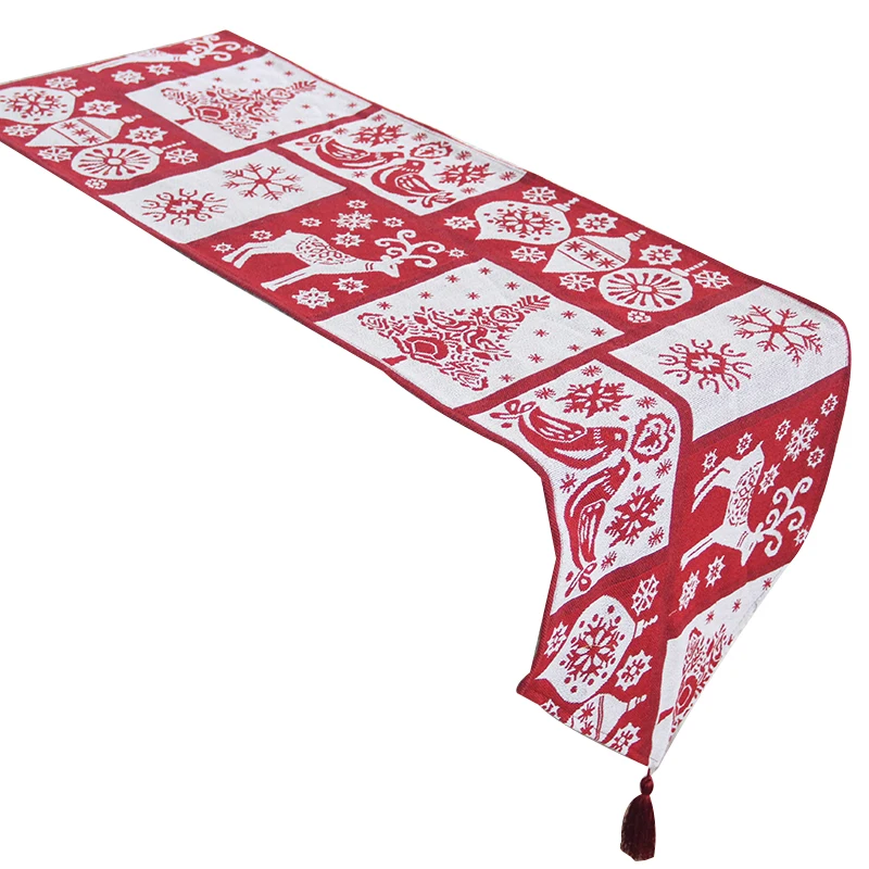 Hot Sales Christmas Table Runner Snowflake Table Cloth Snow man