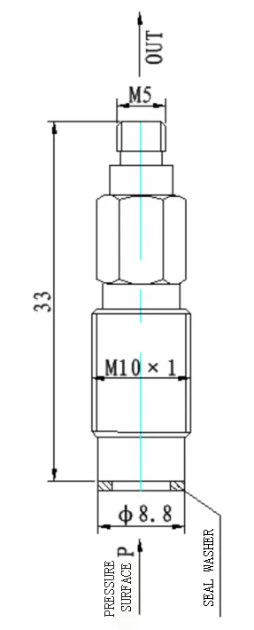 Y1004 Large Range Piezoelectricity Pressure Sensors for Measuring Pipeline Pressure and Explosion Pressure