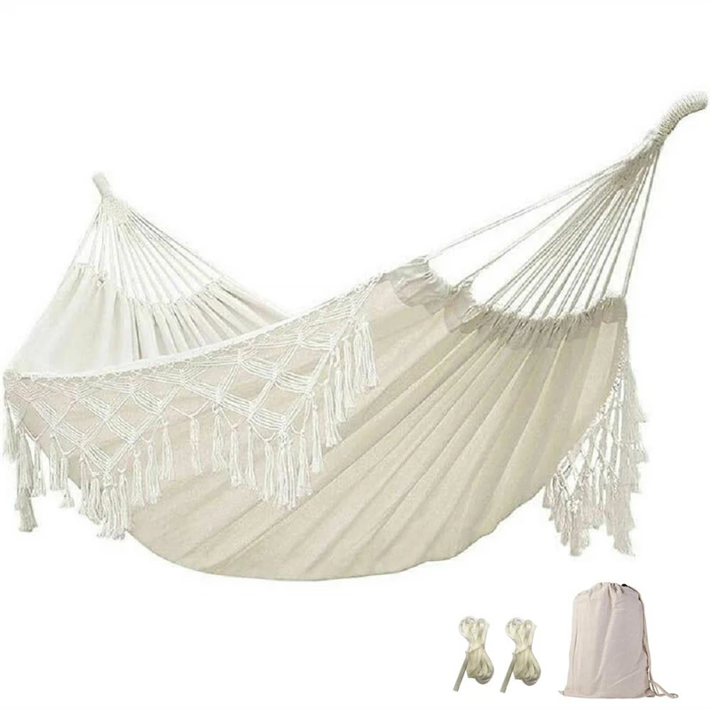 Hammock Portable Hammock Outdoor Garden Home Travel Camping Canvas Striped Swing Hammock Chair