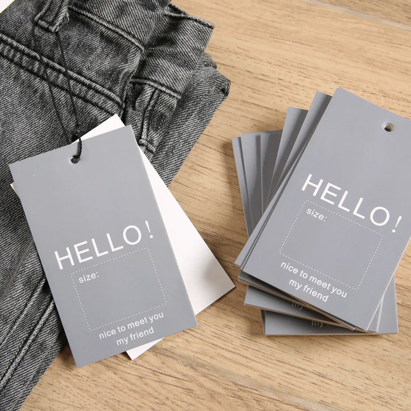 ECO Recycled Paper Tag Matt Lamination Gray Tag With Plastic Fastener