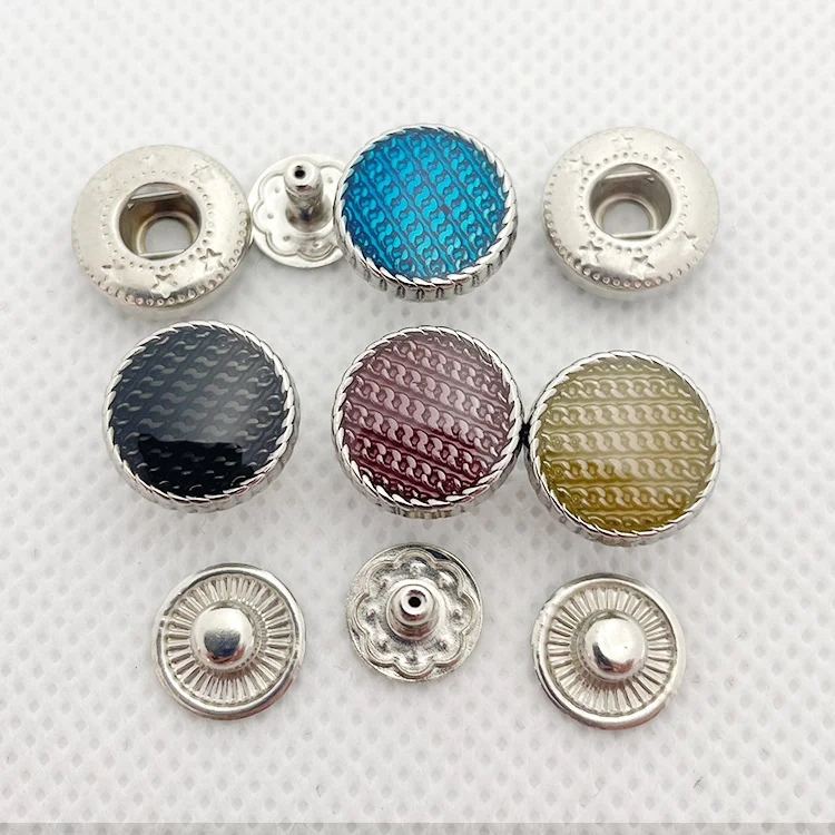 Customize Design Fancy Black Buttons for Suits Custom Printed Metal Snap Button