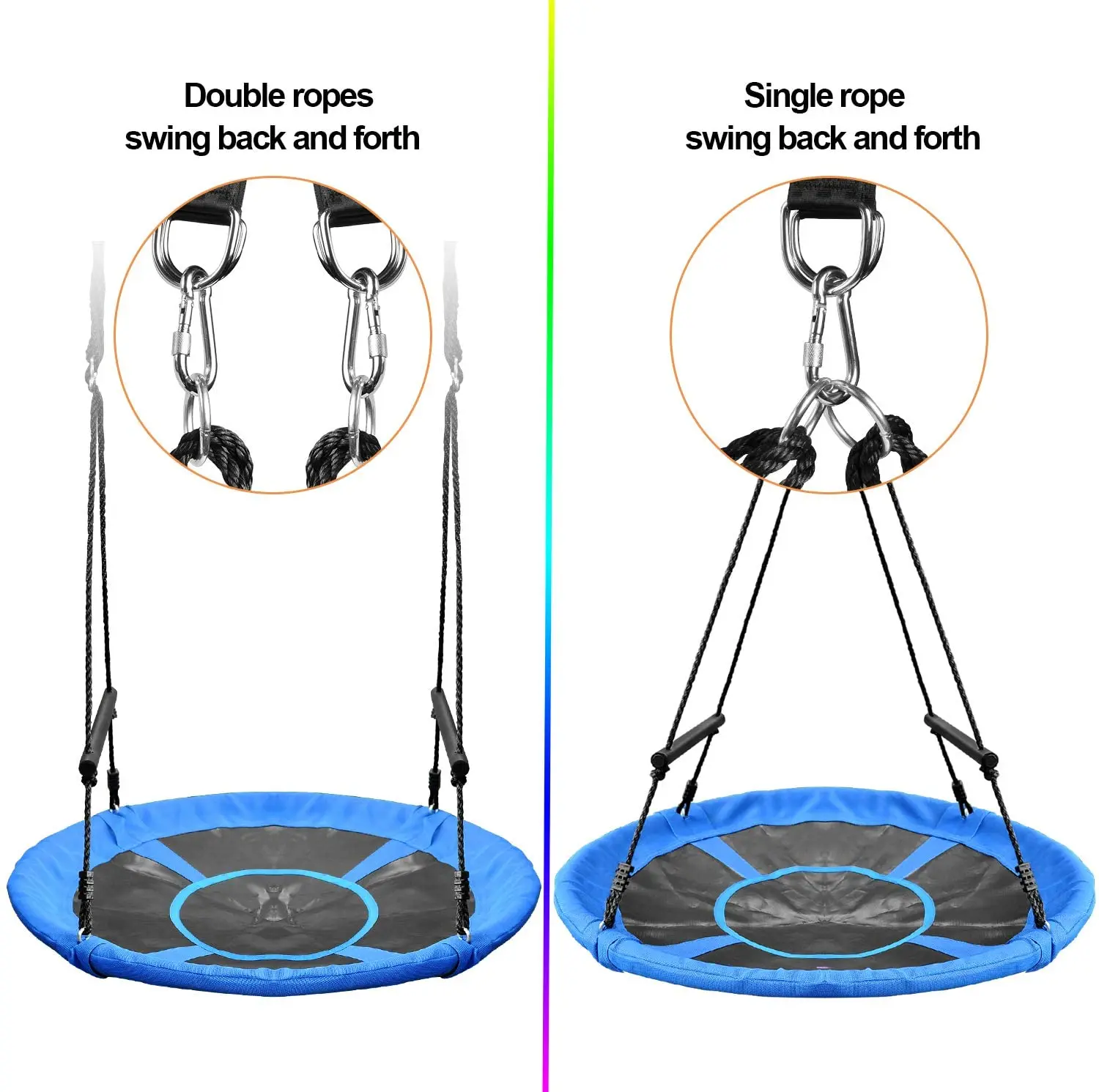 High Quality Safety Outdoor Indoor Round Swing Large Children Saucer Tree Swing