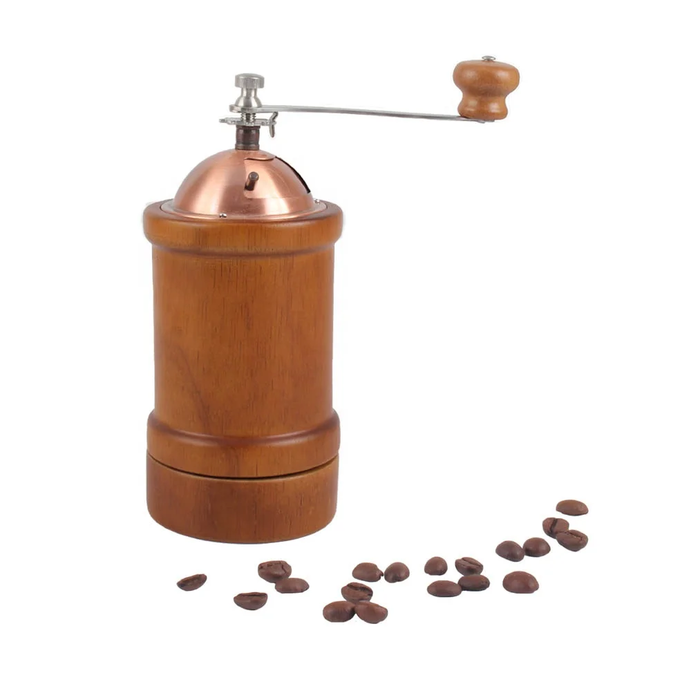 Bamboo Manual Coffee Bean Grinder with durable Burr