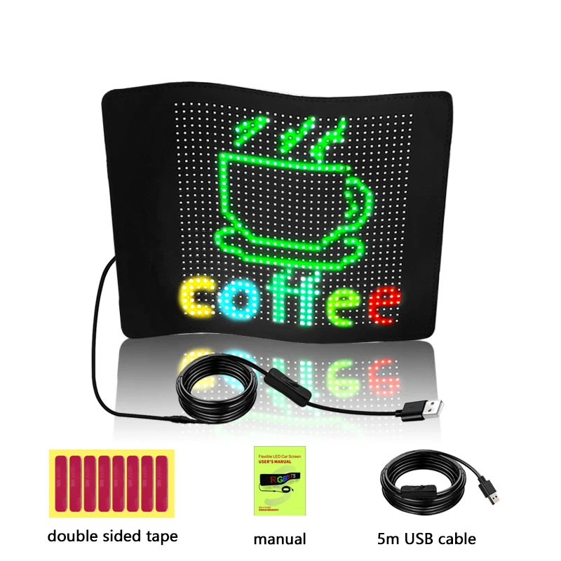 Car Led Screen Display Car smile Display Screen Rear Window Digital Car Display  LED sign board for store advertising