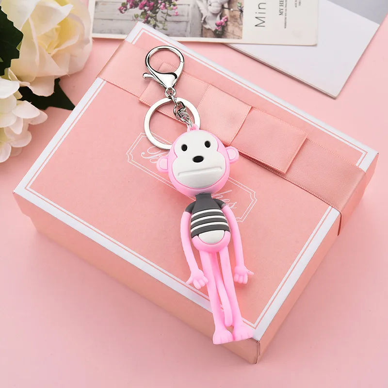 Пользовательский логотип ПВХ силиконовая форма Mom Keychain_Gift_Box брелки 3D Обезьяна резиновый брелок
