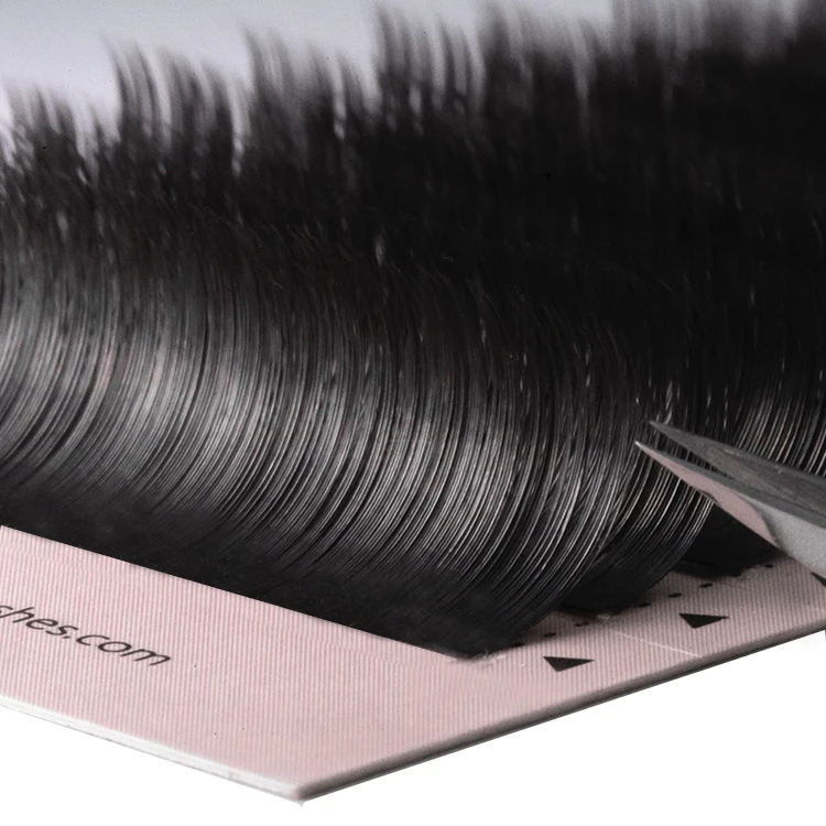 Wholesale Double Tips Matte Black Cashmere Classic Individual Eyelash Extensions Silk Lash Tray Extensions Ellipse Flat Lashes