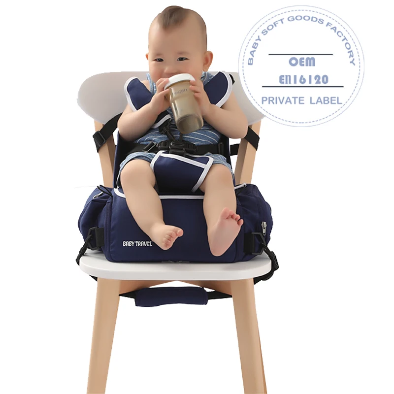 Outdoor and indoor foldable waterproof fabric baby booster chair seat plastic baby dining chair booster seat