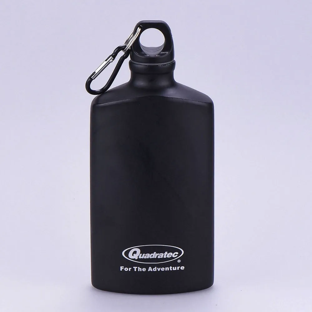600ml single wall water bottle flat aluminum water bottle aluminum sports water bottle for travel with Climbing buckle