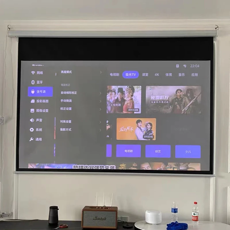 Motor projector screen 1:1  roll up automatic 60 72  84  92 100 120  150  motorized projector screen