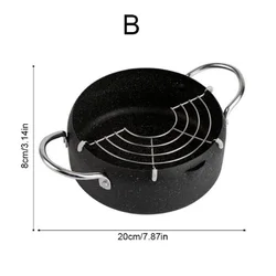 Wholesale Small Multi Functional Cooking Tools Maifan Stone Tempura Pot With Oil Drain Rack