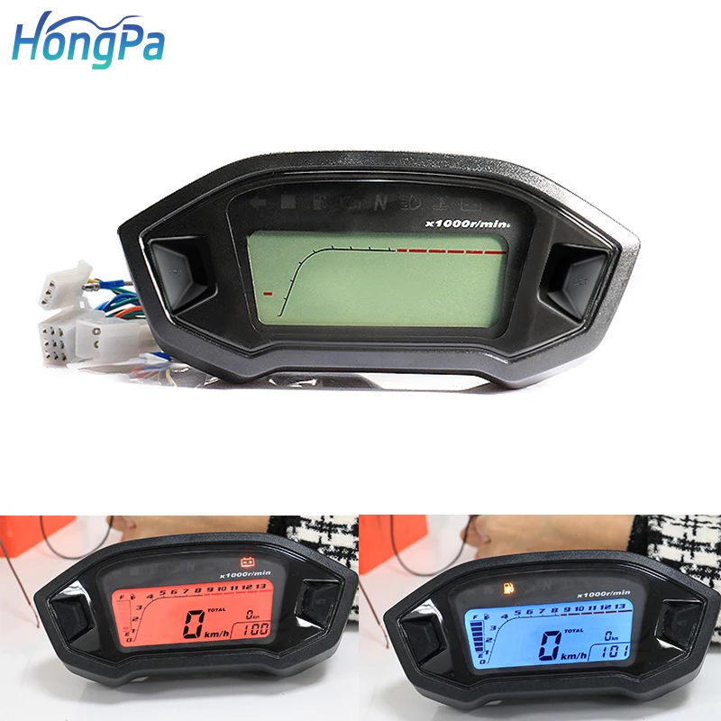 Universal ABS 7 Colors Motorcycle Speedometer LCD Digital Odometer Tachometer Motorcycle Accessories