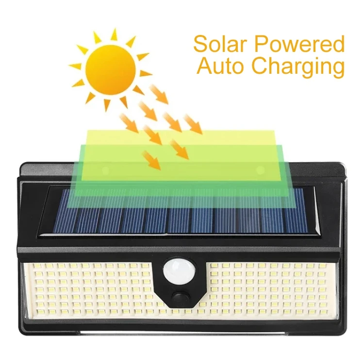 IP65 Solar Outdoor Lights 172 LED Motion Sensor Flood  Security Wall garden solar lights