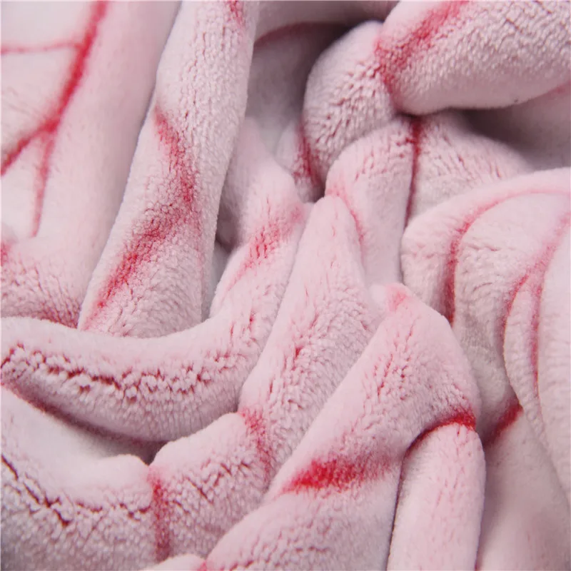 super soft double side two color embossed print flocked velvet fabric