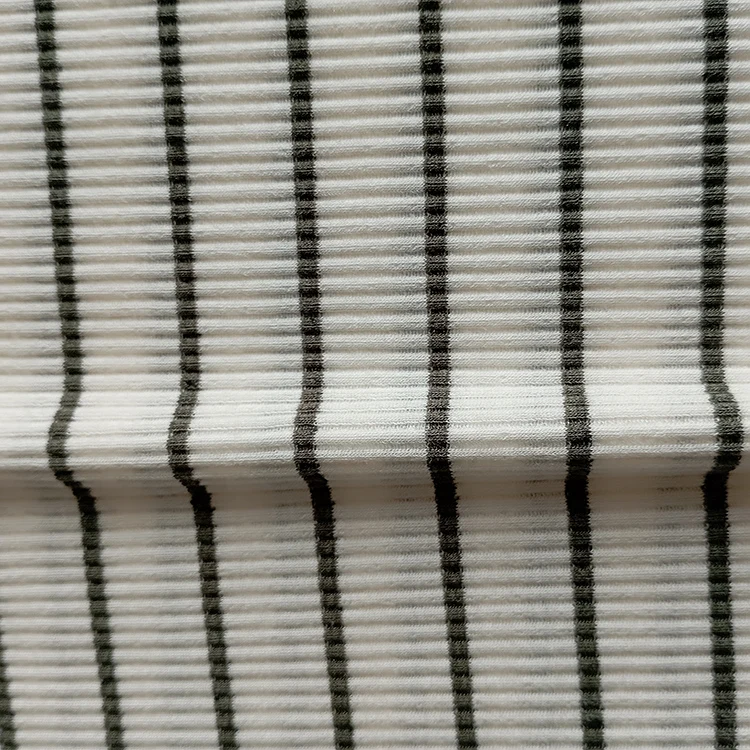 Высококачественная новая популярная полосатая вязаная ткань в рубчик lyocell рулон тенсель спандекс трикотажная