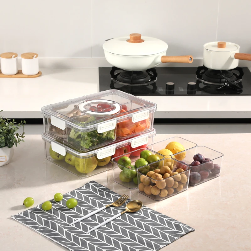 Hot Sale Refrigerator Kitchen Airtight Dried Fruit Containers Wholesale Price Transparent Storage Boxes