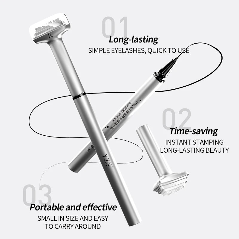 Private Label 3 in 1 Liquid Eyeliner Pen Eyelash Stamp Seal Brown Waterproof Long-lasting Lower Eyelash Eyeliner Pencil Pen