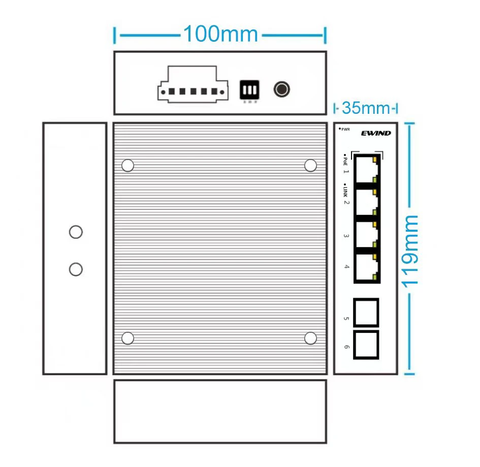 Ewind 1000M Unmanageable Fiber switch poe network for CCTV IP Camera With Uplink Gigabit SFP Port