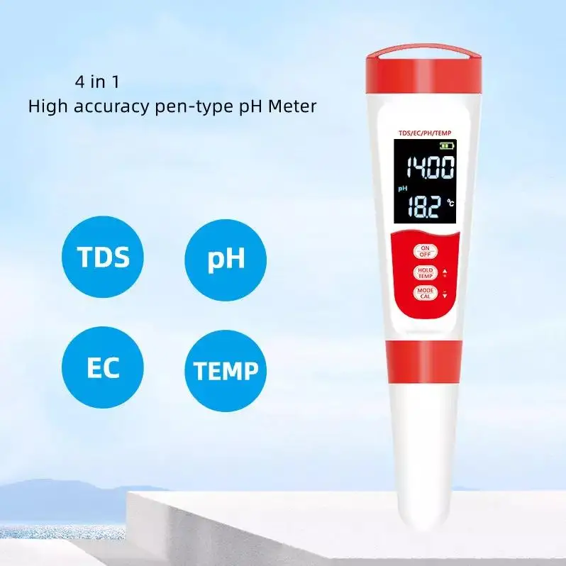 Laboratory 4 IN 1 PH Meter Lcd Digital Electric Tester Pen Portable PH Meter