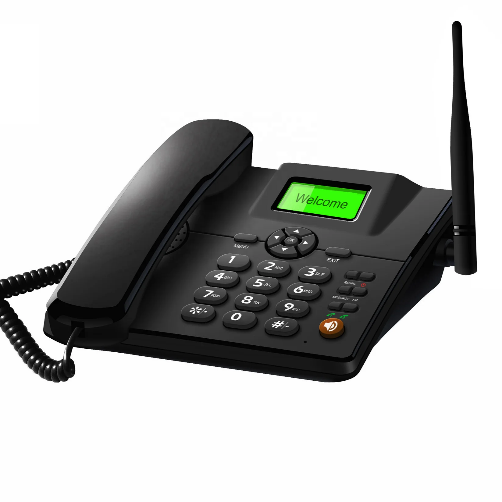 Dual Sim GSM Fixed Wireless Desktop Telephone Cordless Desk Home Office Phone with FM Radio