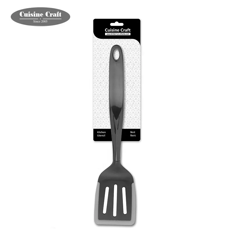Best selling New design heat resistant fish turner Nylon kitchen cooking slotted turner spatula with silicone edge