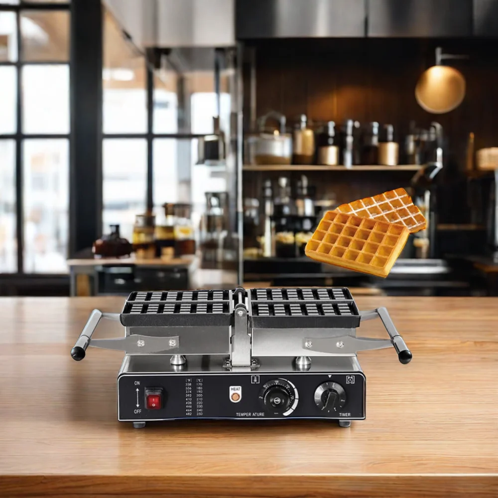 Hot Selling Rotary Electric Commercial Belgian Waffle Maker Non-Stick Stainless Steel Snack Equipment for Home Restaurant Use