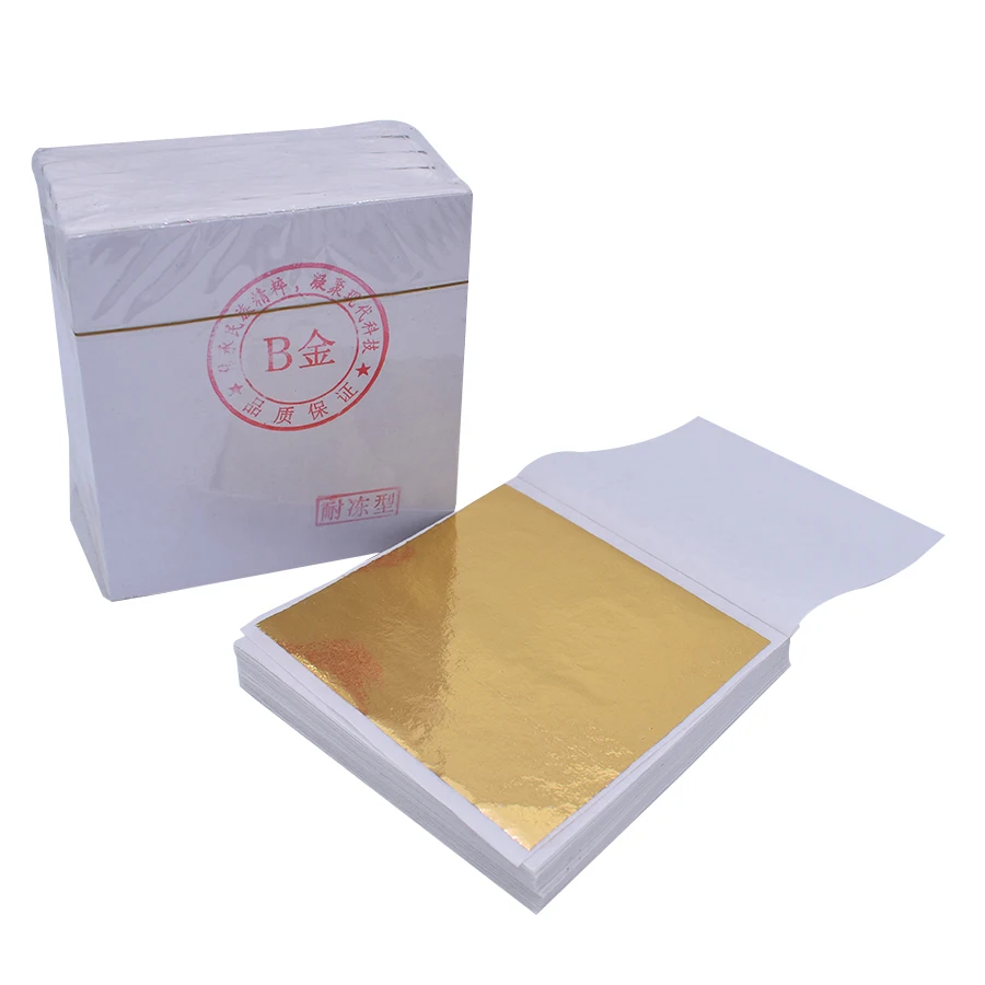 Factory price 8 X 8.5 cm 1000 sheets a pack colorful B Gold Taiwan gold leaf foil