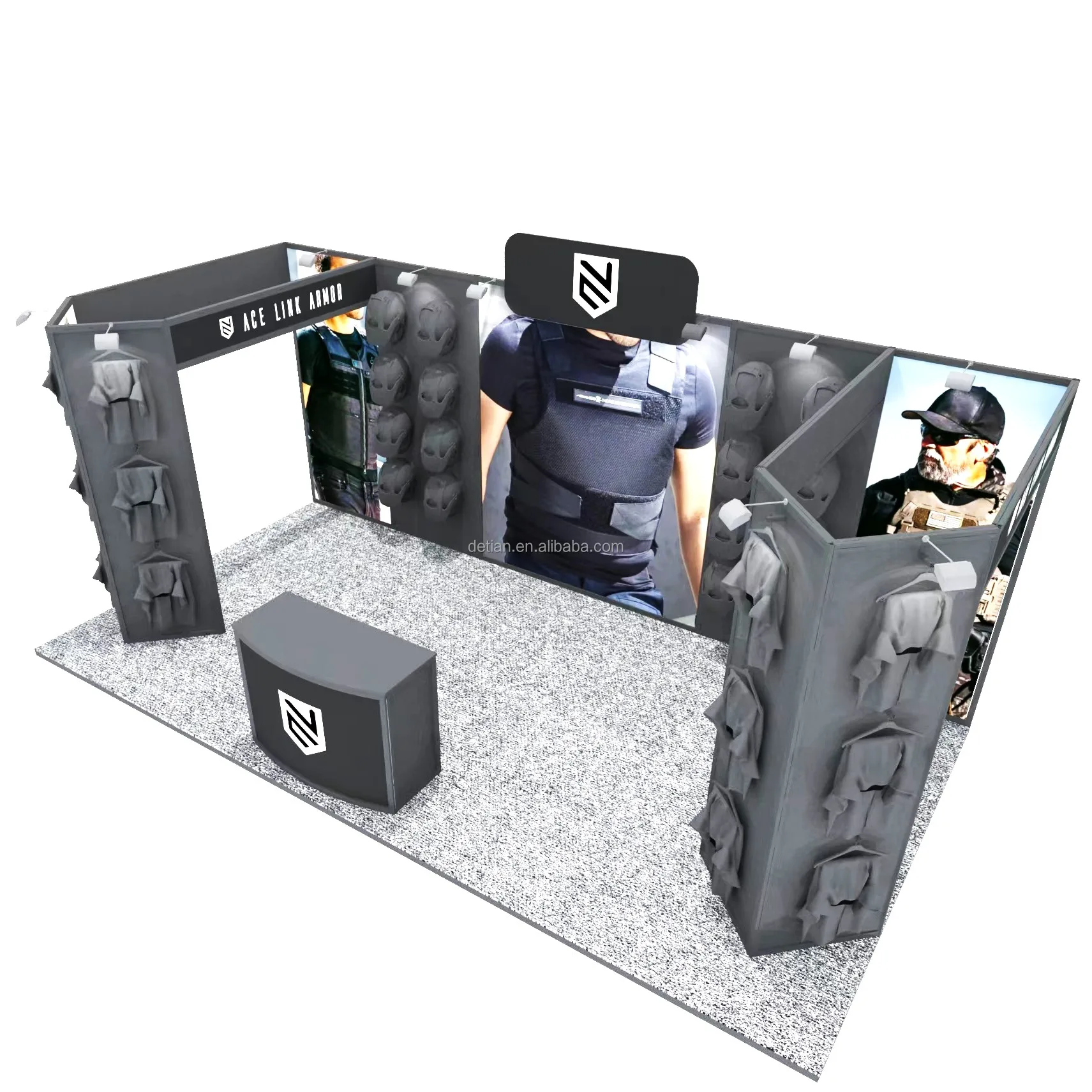 10x20 Modular Expo Booth Design Display Aluminium Frame Backlit Exhibition Island Exhibit Booth For Trade Shows