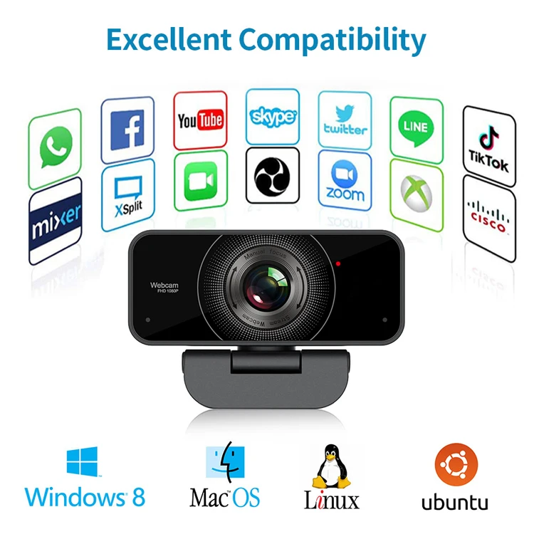 Brand products camera webcam laptop pc tv 30fps conference streaming webcam full hd 1080p usb webcam