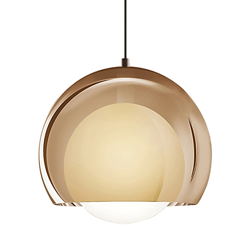 Металлическая полупрозрачная стеклянная Подвесная лампа E27 в скандинавском стиле современного искусства, декоративное освещение для спальни, кафе, светодиодная Подвесная лампа