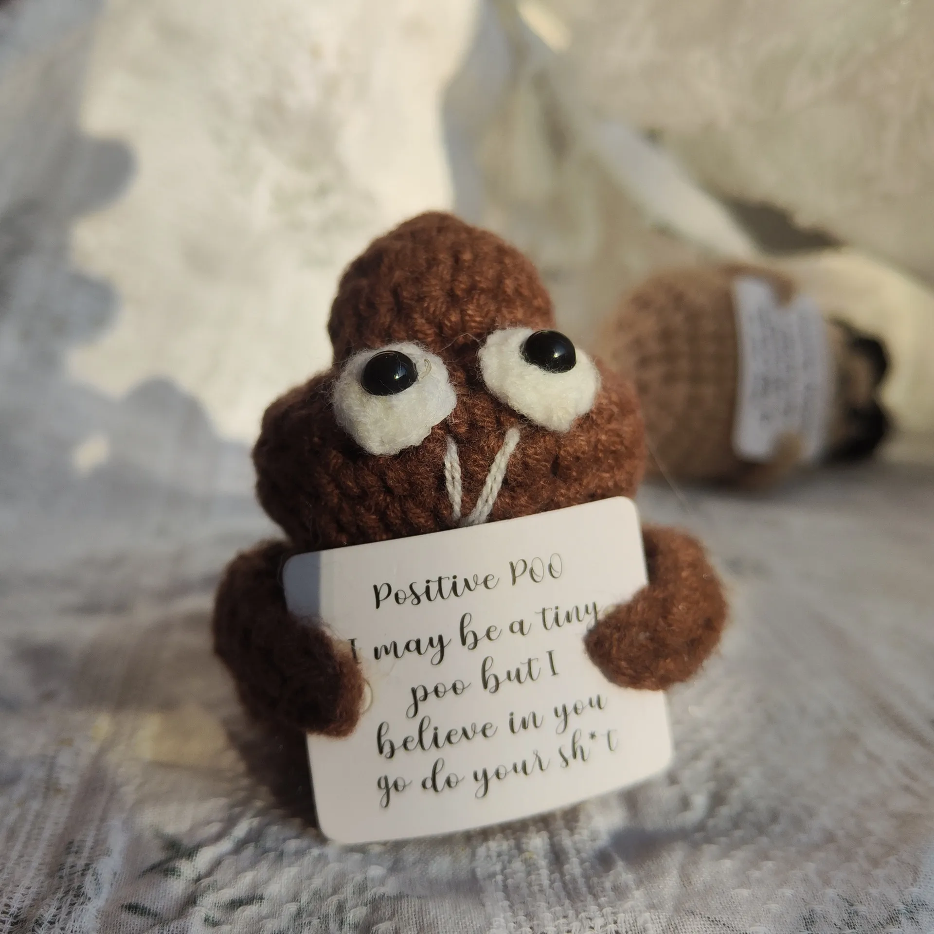 Cheer Gifts Crochet Positive Potato Affirmation Cards Pickled Cucumber Knit Emotional Support Pickle Doll POO Toy