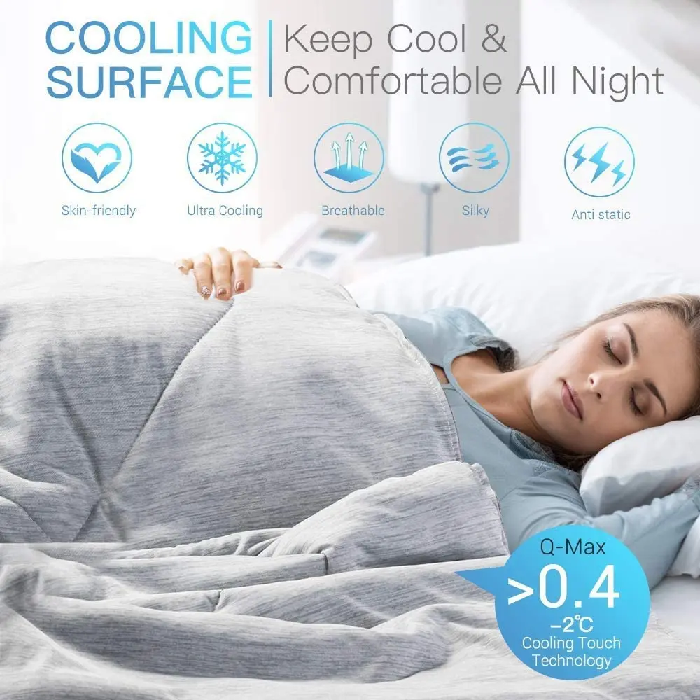 Breathable Soft Machine Washable Arc-Chill Cooling 100% Cooling Blanket Comforter for Hot Sleepers