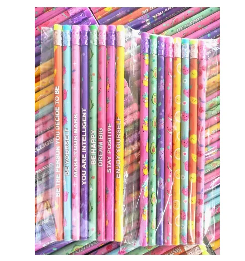 Fruit Scratch Pencil 12 Kinds Of Fruit Mix Classic Good Flavor Friction Hair Scented Wooden Color Printing Pencil